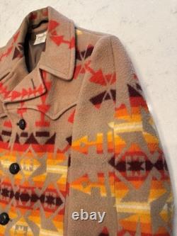 Vintage Pendleton High Grade Western Wear Blanket Coat Wool Southwest USA Sz 40