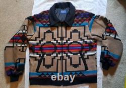 Vintage Pendleton High Grade Western Wear Sz L Aztec Tribal Blanket Jacket Coat