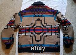 Vintage Pendleton High Grade Western Wear Sz L Aztec Tribal Blanket Jacket Coat