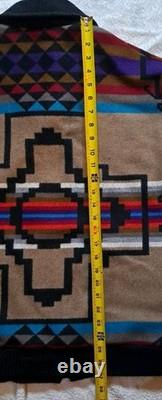 Vintage Pendleton High Grade Western Wear Sz L Aztec Tribal Blanket Jacket Coat