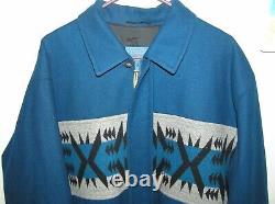 Vintage Pendleton High Grade Western Wear Wool Bomber Jacket Aztec Size Large