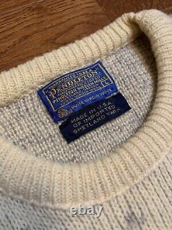 Vintage Pendleton High Grade Western Wear Wool Knit Sweater Buffalo Fair Isle L
