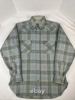 Vintage Pendleton High Grade Western Wear Wool Pearl Snap Shirt Men's Large EUC