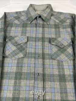 Vintage Pendleton High Grade Western Wear Wool Pearl Snap Shirt Men's Large EUC