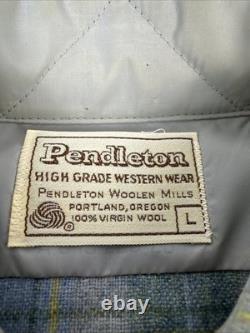 Vintage Pendleton High Grade Western Wear Wool Pearl Snap Shirt Men's Large EUC