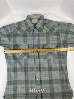 Vintage Pendleton High Grade Western Wear Wool Pearl Snap Shirt Men's Large EUC