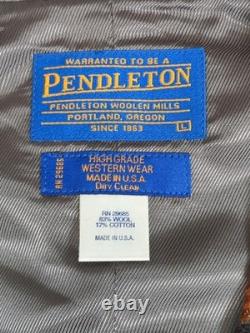 Vintage Pendleton High Grade Western Wear Wool Vest Southwestern Horses USA L
