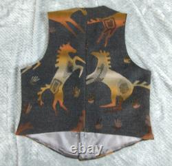 Vintage Pendleton High Grade Western Wear Wool Vest Southwestern Horses USA L