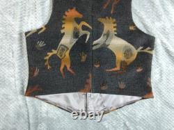 Vintage Pendleton High Grade Western Wear Wool Vest Southwestern Horses USA L