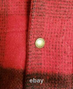 Vintage Pendleton Highgrade Western Wear Red/Blk Plaid Jacket Hunting Coat Large