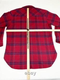 Vintage Pendleton Shirt Red Plaid Large Pearl Snaps High Grade Western Wear