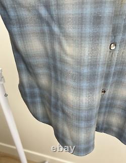 Vintage Pendleton western wear wool shirt Flannel Men XL Blue cowboy camping