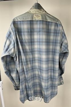 Vintage Pendleton western wear wool shirt Flannel Men XL Blue cowboy camping