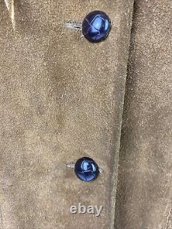 Vintage Pioneer Wear 12 Brown Western Cowhide Suede Leather Fringe Cowboy Jacket
