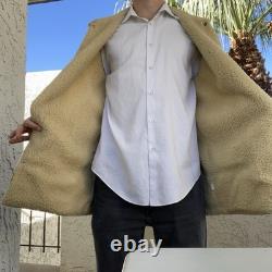 Vintage Pioneer Wear Shearling Suede Ranch Coat 70s Western Sherpa Jacket 44