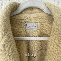 Vintage Pioneer Wear Shearling Suede Ranch Coat 70s Western Sherpa Jacket 44