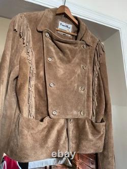 Vintage Pioneer Wear Women's Suede Fringe Western Jacket Size 42 Light Use NICE