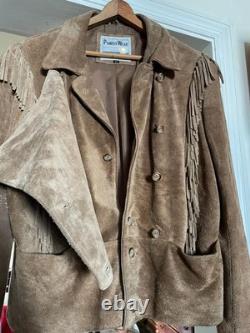 Vintage Pioneer Wear Women's Suede Fringe Western Jacket Size 42 Light Use NICE