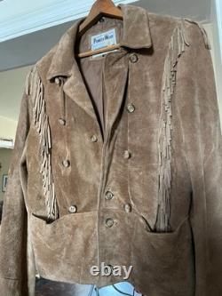 Vintage Pioneer Wear Women's Suede Fringe Western Jacket Size 42 Light Use NICE
