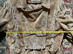 Vintage Pioneer Wear Women's Suede Fringe Western Jacket Size 42 Light Use NICE
