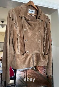 Vintage Pioneer Wear Women's Suede Fringe Western Jacket Size 42 Light Use NICE