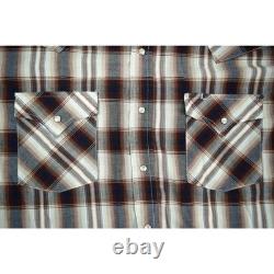Vintage Plaid Western Pearl Snap Shirt SS Mens L 90s Maroon Shadow Cobain Grunge