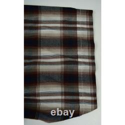 Vintage Plaid Western Pearl Snap Shirt SS Mens L 90s Maroon Shadow Cobain Grunge