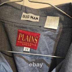 Vintage Plains Pearl Snap Western Shirt American Eagles Embroidery 2XL Big Man