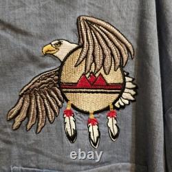 Vintage Plains Pearl Snap Western Shirt American Eagles Embroidery 2XL Big Man