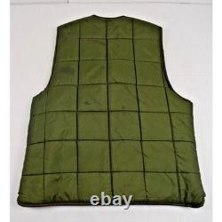 Vintage Puffer Vest Western Trails Size L 60s Hunter Green Sherpa Lined Quilted