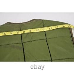 Vintage Puffer Vest Western Trails Size L 60s Hunter Green Sherpa Lined Quilted