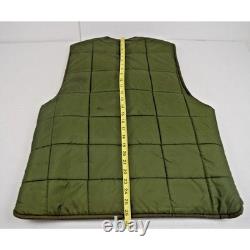 Vintage Puffer Vest Western Trails Size L 60s Hunter Green Sherpa Lined Quilted
