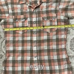 Vintage RARE 1950's Levi's Shorthorn Western Wear Pink Plaid Pearl Snap Shirt