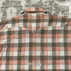 Vintage RARE 1950's Levi's Shorthorn Western Wear Pink Plaid Pearl Snap Shirt