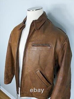 Vintage Ralph Lauren Leather Jacket Polo Country Bomber USA Brown 90s USA L