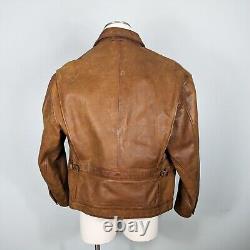 Vintage Ralph Lauren Leather Jacket Polo Country Bomber USA Brown 90s USA L