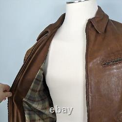 Vintage Ralph Lauren Leather Jacket Polo Country Bomber USA Brown 90s USA L