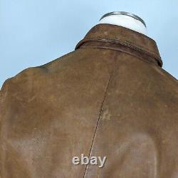 Vintage Ralph Lauren Leather Jacket Polo Country Bomber USA Brown 90s USA L