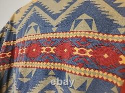 Vintage Ralph Lauren Multi-color Aztec Navajo Print Polo Shirt Men L FREE SHIP