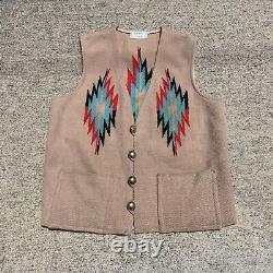 Vintage Rare Chimayo Hand Woven 100% Wool Vintage Western Style Vest