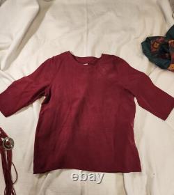 Vintage Red Rock Reflections Western Outfit With Broomstick Skirt With Belt Lg