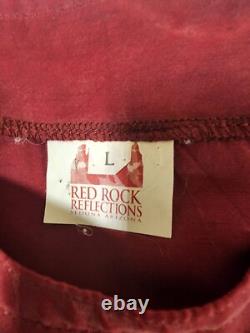 Vintage Red Rock Reflections Western Outfit With Broomstick Skirt With Belt Lg