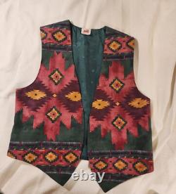Vintage Red Rock Reflections Western Outfit With Broomstick Skirt With Belt Lg