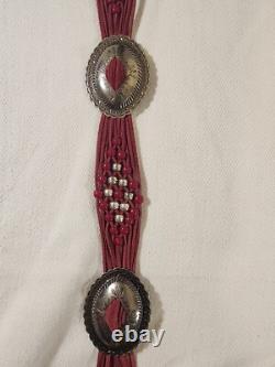 Vintage Red Rock Reflections Western Outfit With Broomstick Skirt With Belt Lg