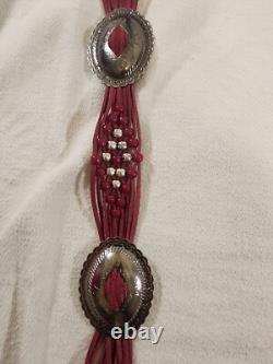 Vintage Red Rock Reflections Western Outfit With Broomstick Skirt With Belt Lg