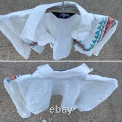 Vintage Roper Western Southwestern Cactus Cropped Cowgirl Shirt 80s 90s Size L