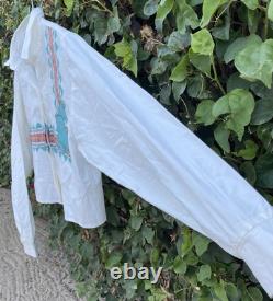 Vintage Roper Western Southwestern Cactus Cropped Cowgirl Shirt 80s 90s Size L