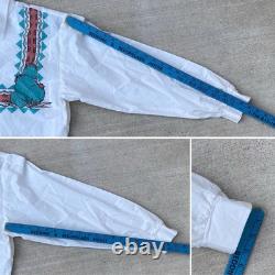 Vintage Roper Western Southwestern Cactus Cropped Cowgirl Shirt 80s 90s Size L