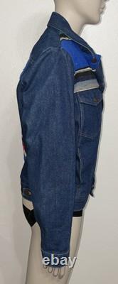 Vintage Rustler Womens Large Baja Serape Denim Jean Jacket Made USA 100% Cotton