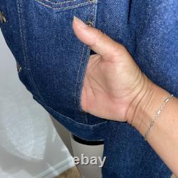 Vintage Rustler Womens Large Baja Serape Denim Jean Jacket Made USA 100% Cotton